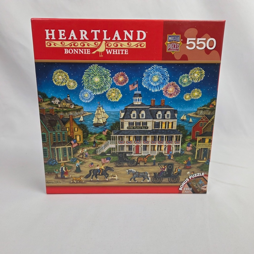 New Sealed MasterPieces‎ Heartland "Fireworks Finale" Bonnie White 550 pc Puzzle